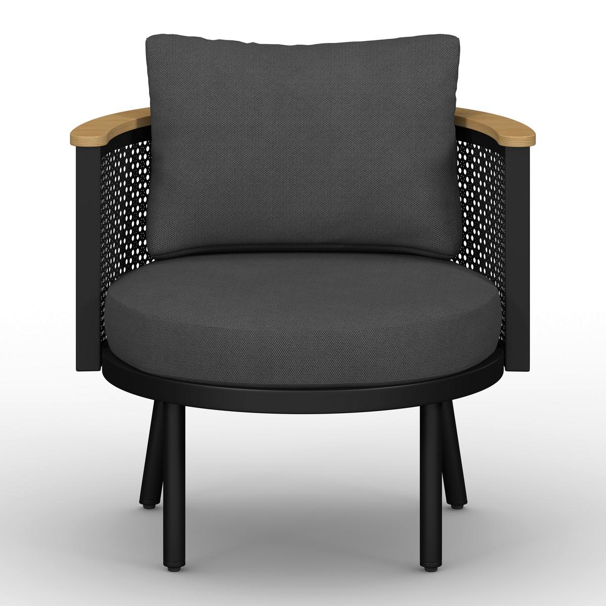 JEDÁLENSKÁ TERASOVÁ SÚPRAVA LISSA - čierna/farba hrušky, Modern, kov/textil - Bessagi Garden