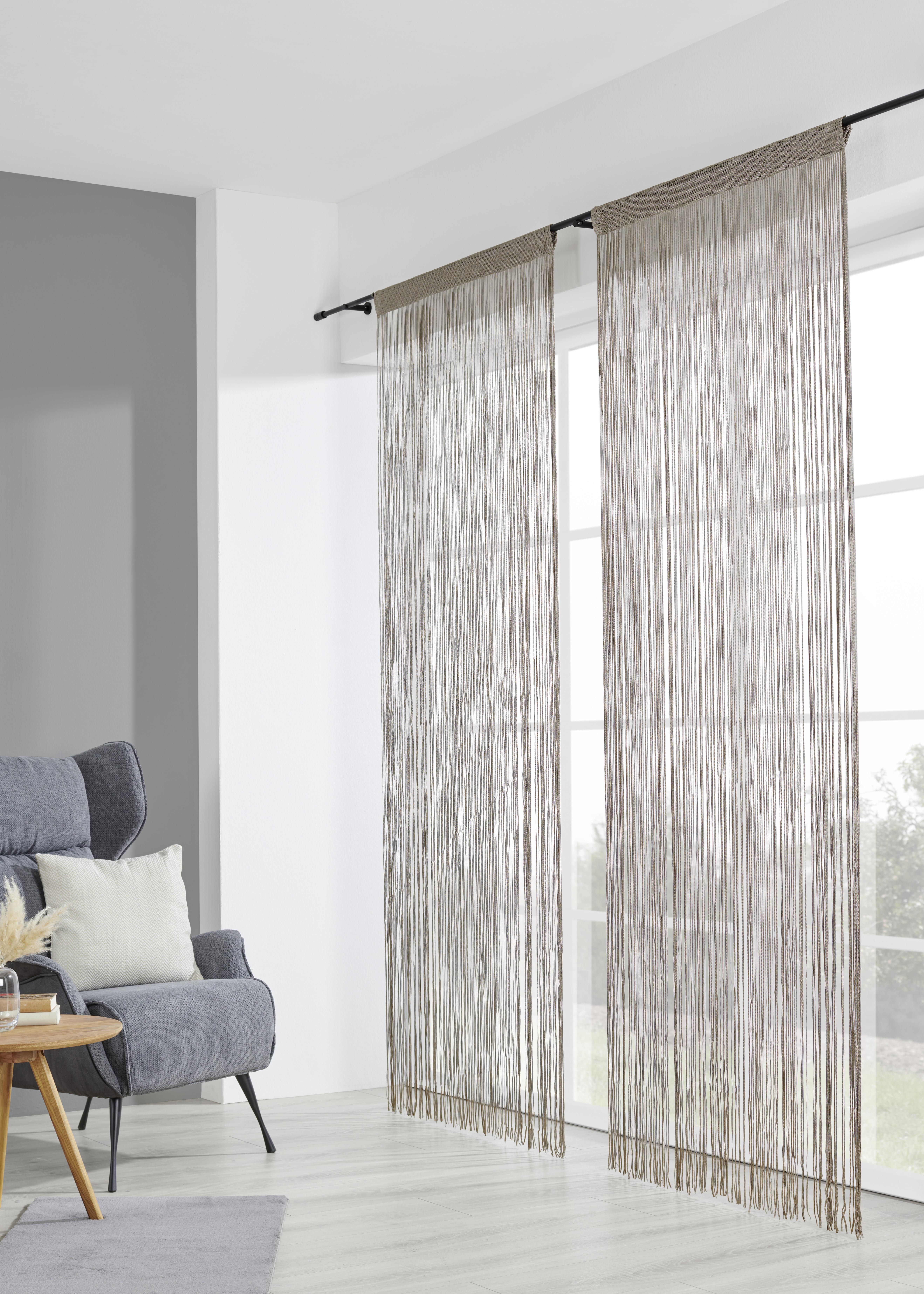 Provázkový Závěs String Uni, 90/250cm, Přírodní - přírodní barvy, textil (90/250cm) - Premium Living
