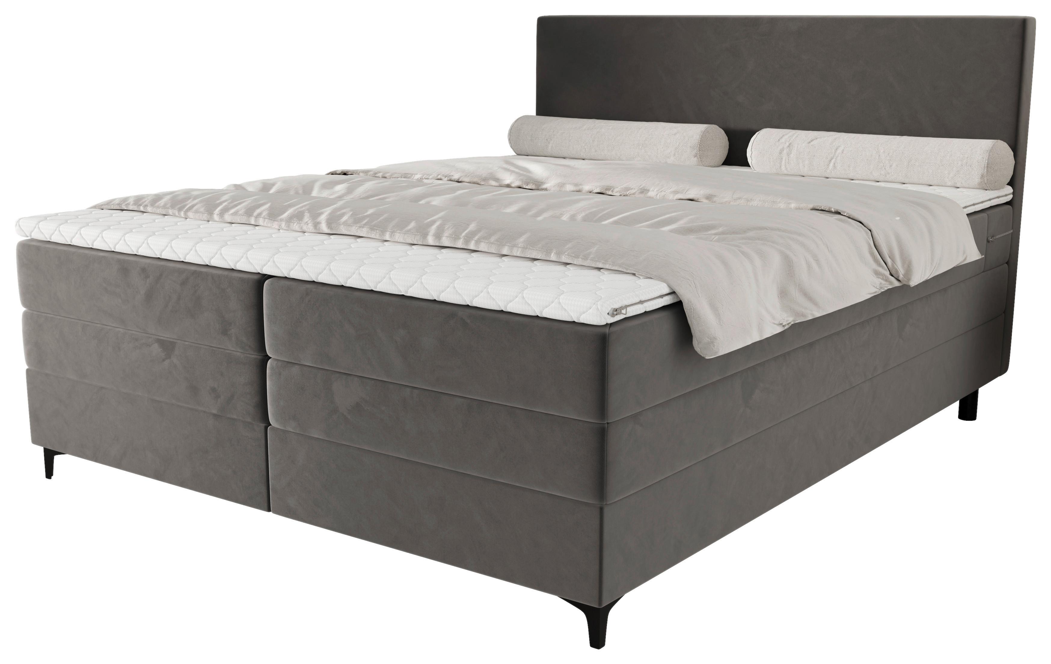 Boxspringbett Mit Matratze 160x200 Taro Grau