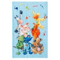 Kinderteppich Tiere Multicolor Die Lieben Sieben 80x150 Cm - Multicolor/Hellblau, Trend, Textil (80/150cm)