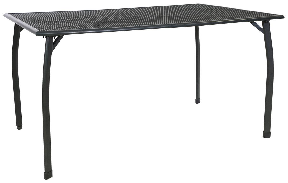 Gartentisch höhenverstellbar Toulouse, Stahl L 140 cm - Anthrazit/Schwarz, MODERN, Kunststoff/Metall (140/74/90cm) - Luca Bessoni