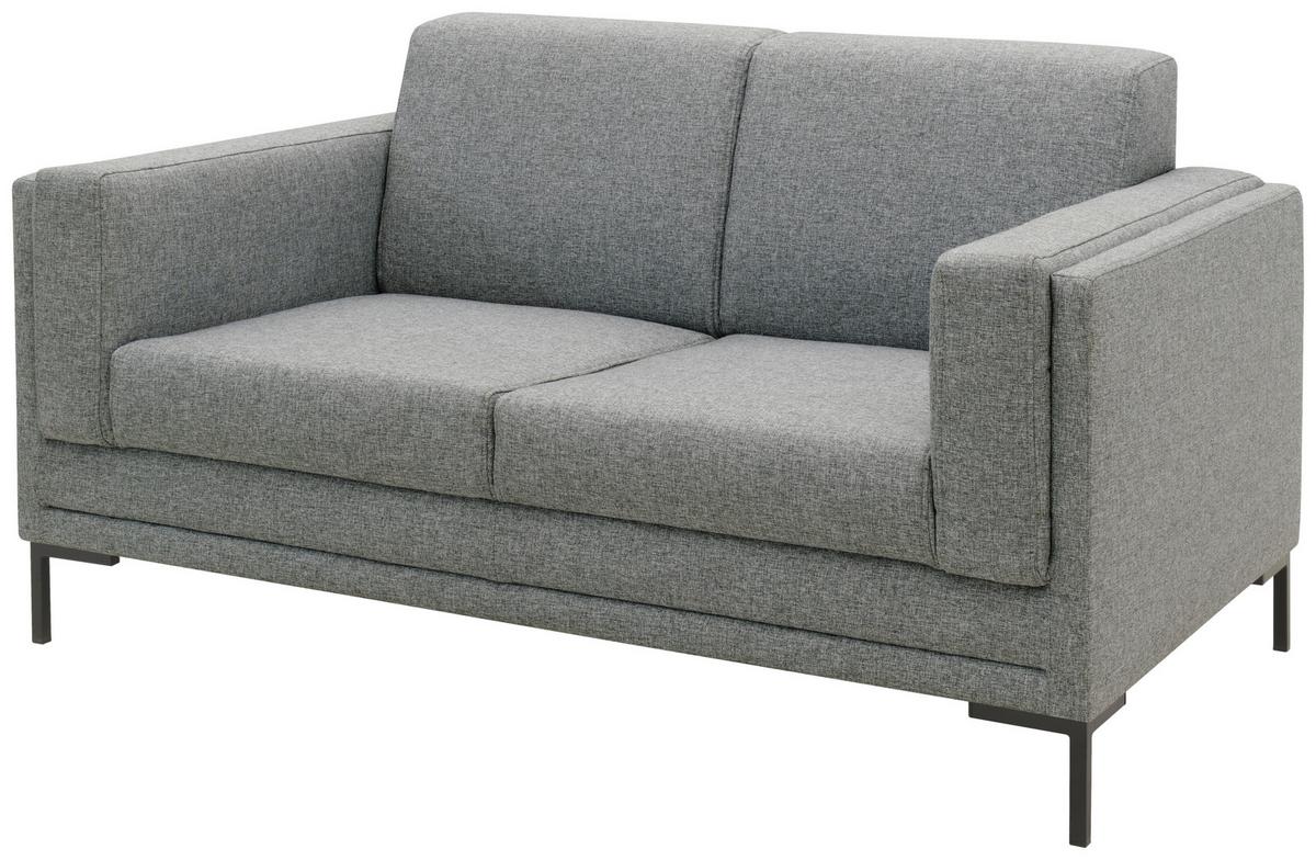 2-Sitzer-Sofa Looks Vii Grau - Silberfarben/Schwarz, Design, Textil (155/82/90cm) - LOOKS by W.Joop