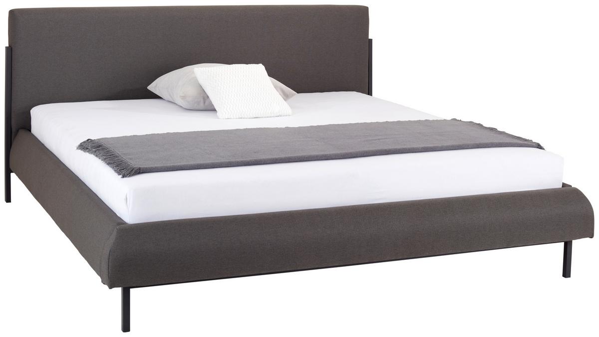 Nízká čalouněná postel SANDY, 180x200, tmavě šedá - černá/tmavě šedá, Moderní, kov/dřevo (180/200cm) - Livetastic