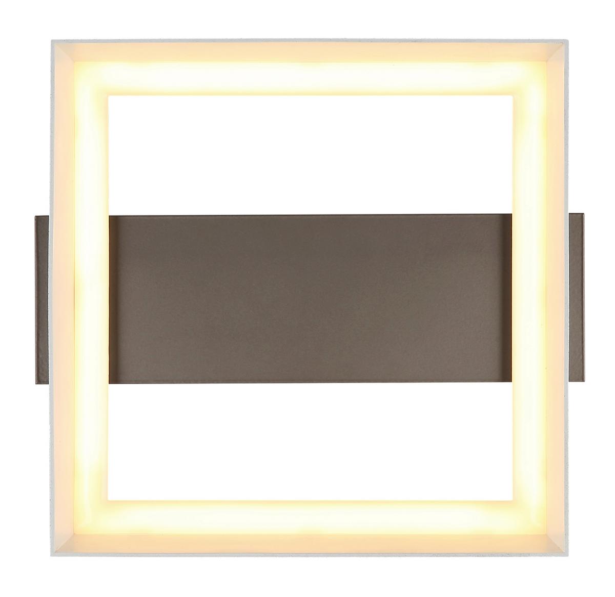 LED-Deckenleuchte 3000k, Warmweiß - Braun/Weiß, Design, Kunststoff/Metall (26/24/7,5cm) - Globo