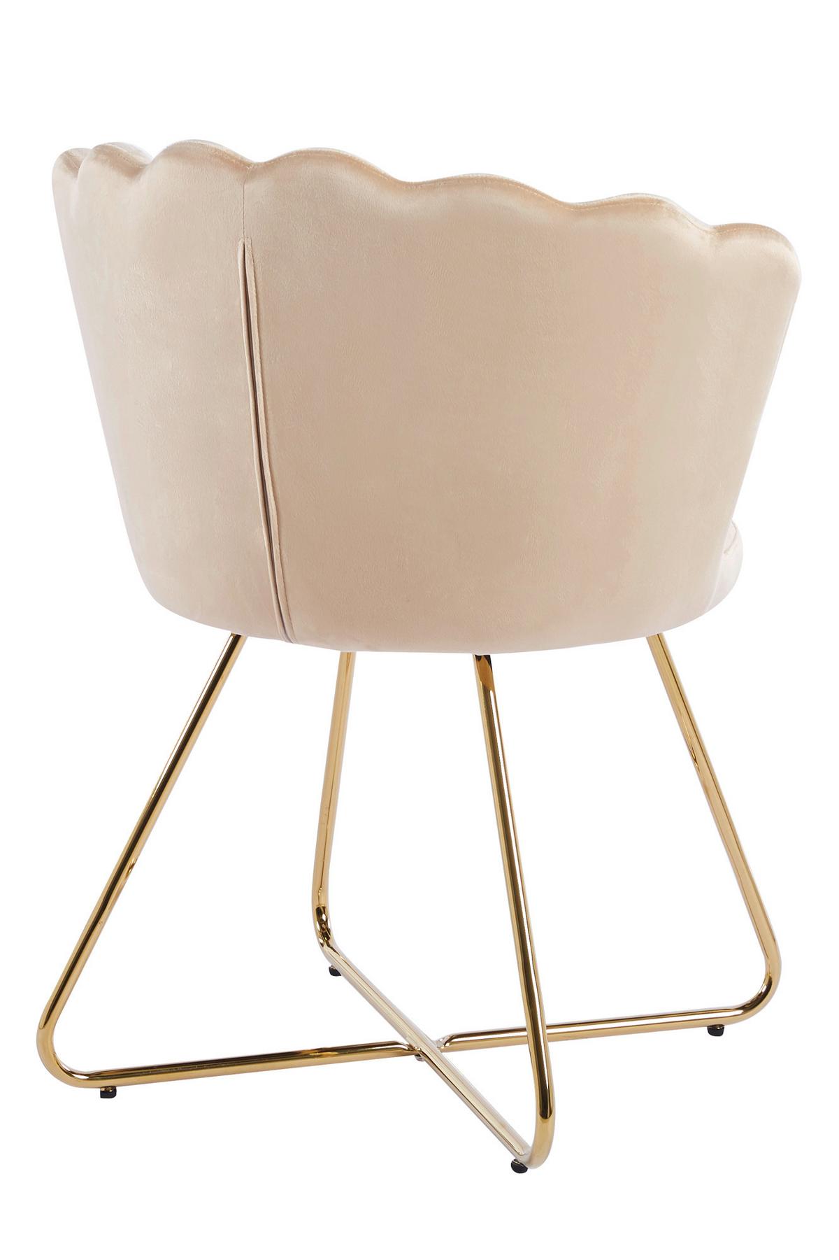 Stuhl-Set Beige B: 69,5 cm - Beige/Goldfarben, MODERN, Textil/Metall (69,5/85/66cm) - Livetastic