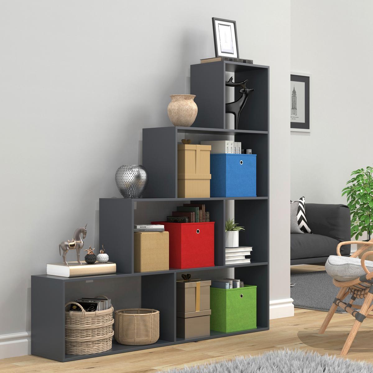 Regal Dubila Anthrazit B: 155 cm - Anthrazit, Basics, Holzwerkstoff (155/163/29cm) - MID.YOU