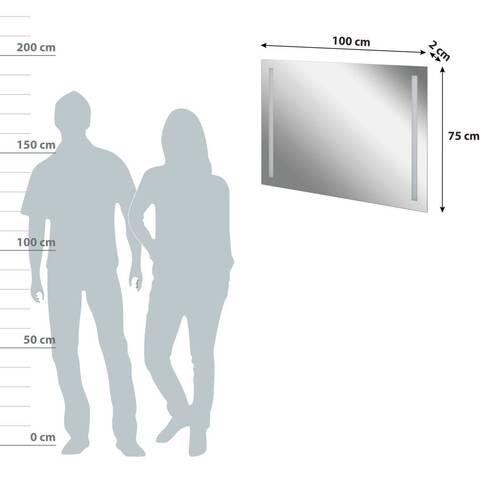 Wandspiegel Linear B: 100 cm 2 Stripes - Basics, Glas (100/75/2cm) - MID.YOU