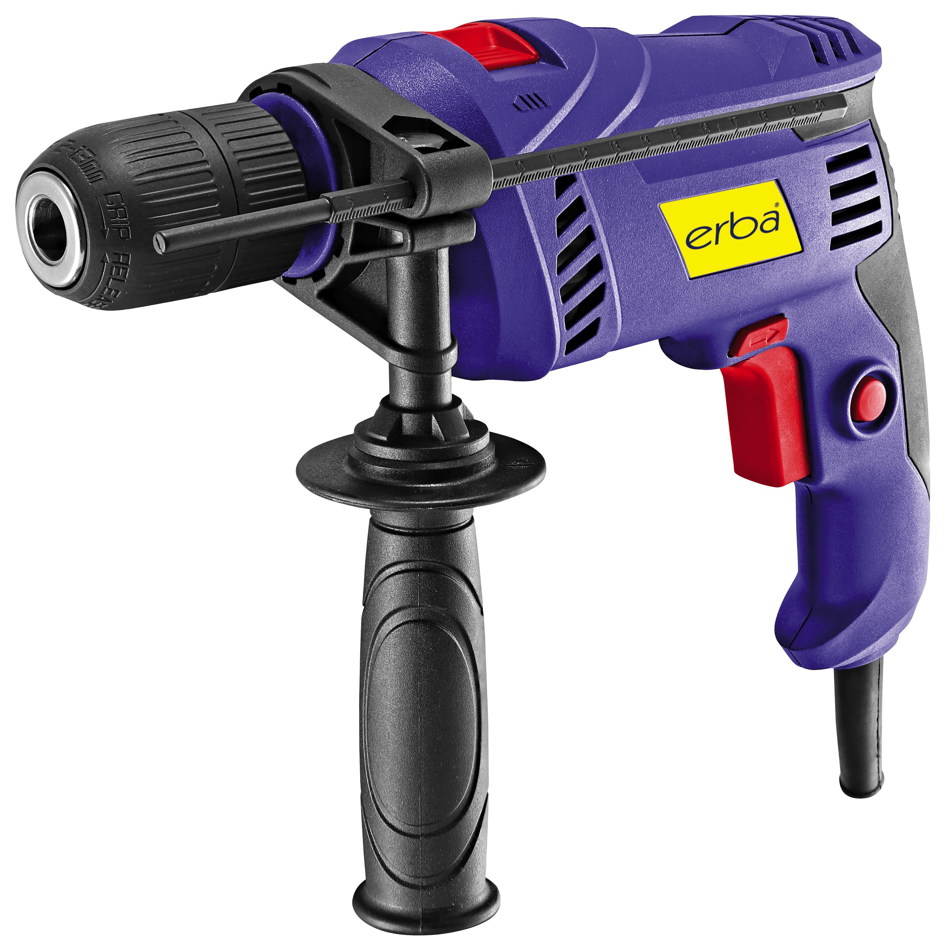 Erba Schlagbohrmaschine 710 Watt - Blau/Gelb, MODERN, Kunststoff/Metall (9/25/30cm)