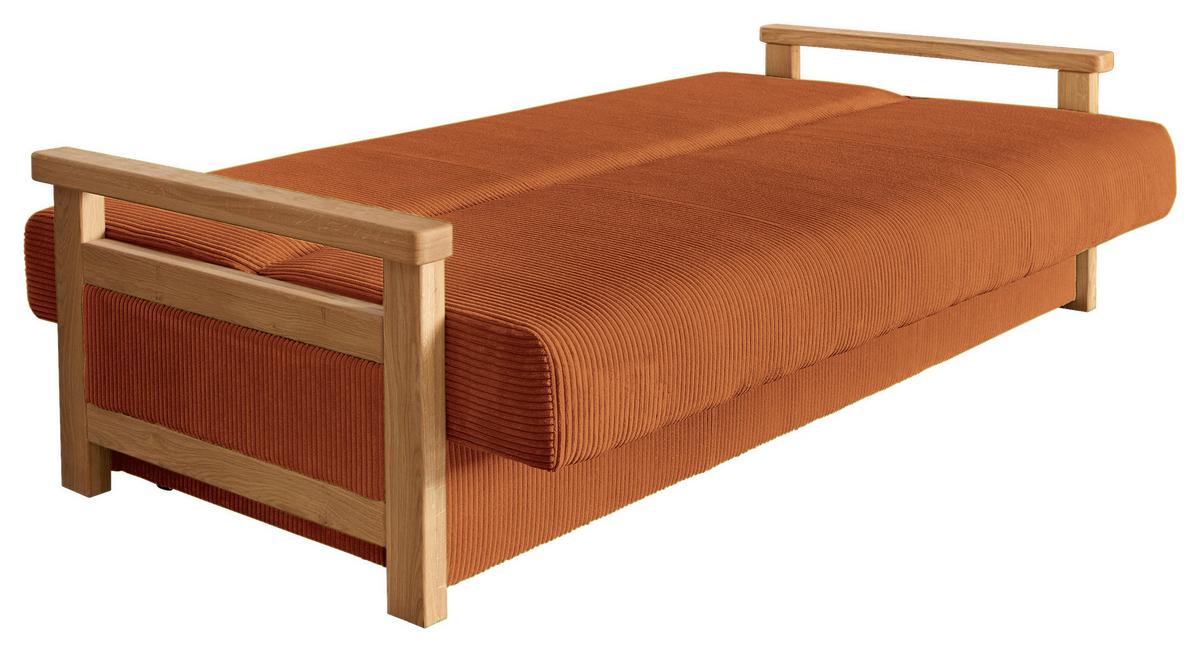 Schlafsofa Malaga Terracotta B: 220cm - Terracotta/Naturfarben, Design, Holz/Textil (220/90/90cm) - P & B