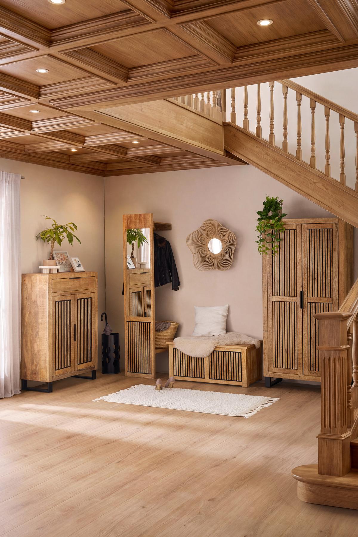 Truhlica EVEREST masív mango - čierna/prírodná farba, Natur, drevo (100/46/50cm) - Mömax