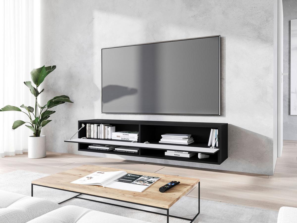 Nízká komoda LOWA 140cm - šedá/černá, Basics, kompozitní dřevo/plast (140/30/31cm) - P & B