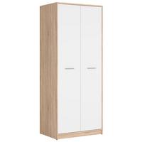 Drehtürenschrank 80cm Nepo Plus Weiß/Sonoma Eiche - Weiß/Sonoma Eiche, MODERN, Holzwerkstoff (80/197/54,5cm) - MID.YOU