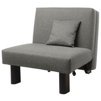 Schlafsessel Columbus Hellgrau inkl. Zierkissen - Hellgrau/Schwarz, Design, Textil (85/85/100cm) - Max Winzer