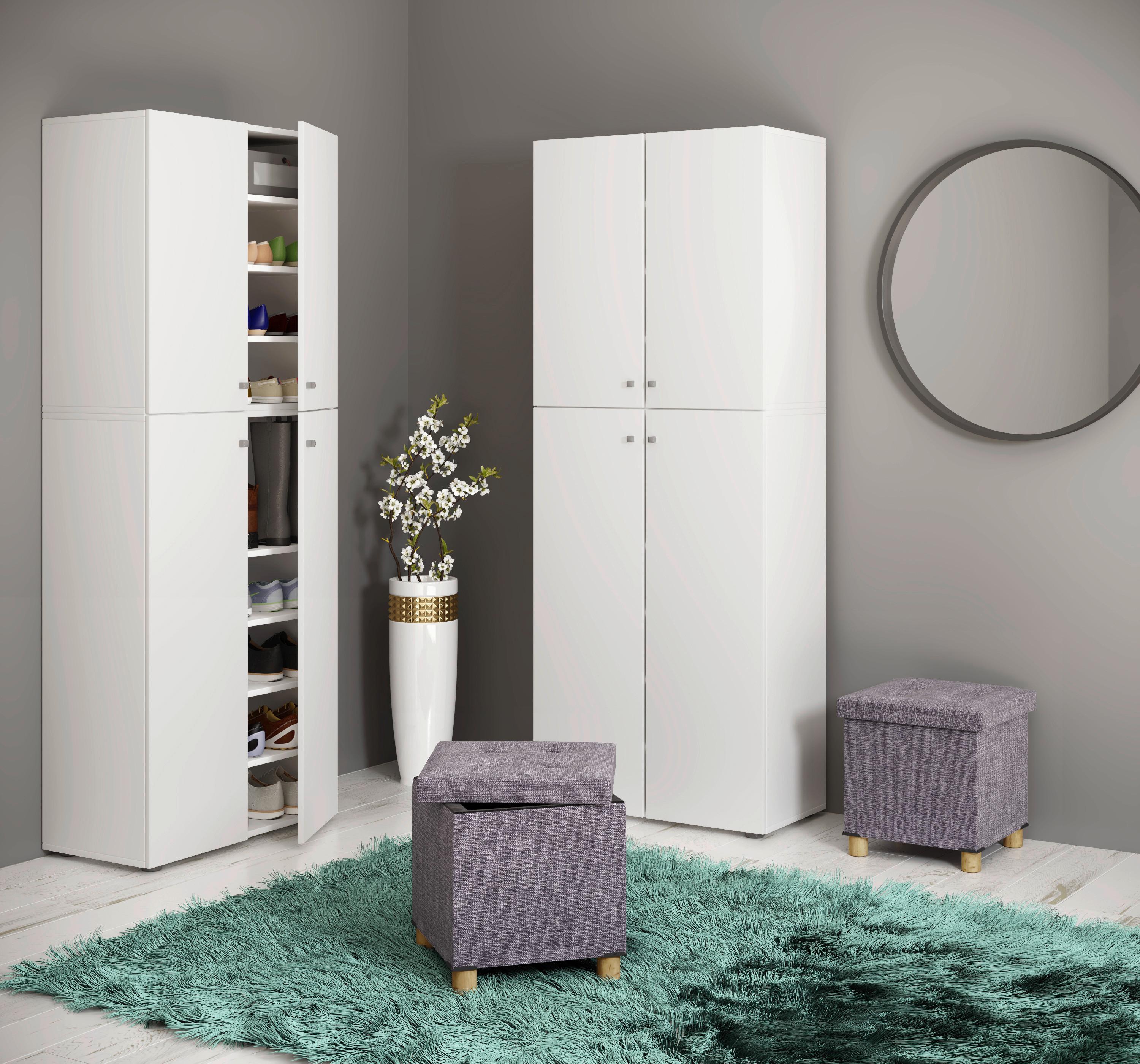 Sedací box SIZOS M světle šedá - světle šedá/hnědá, Moderní, kompozitní dřevo/textil (38/40/38cm) - MID.YOU