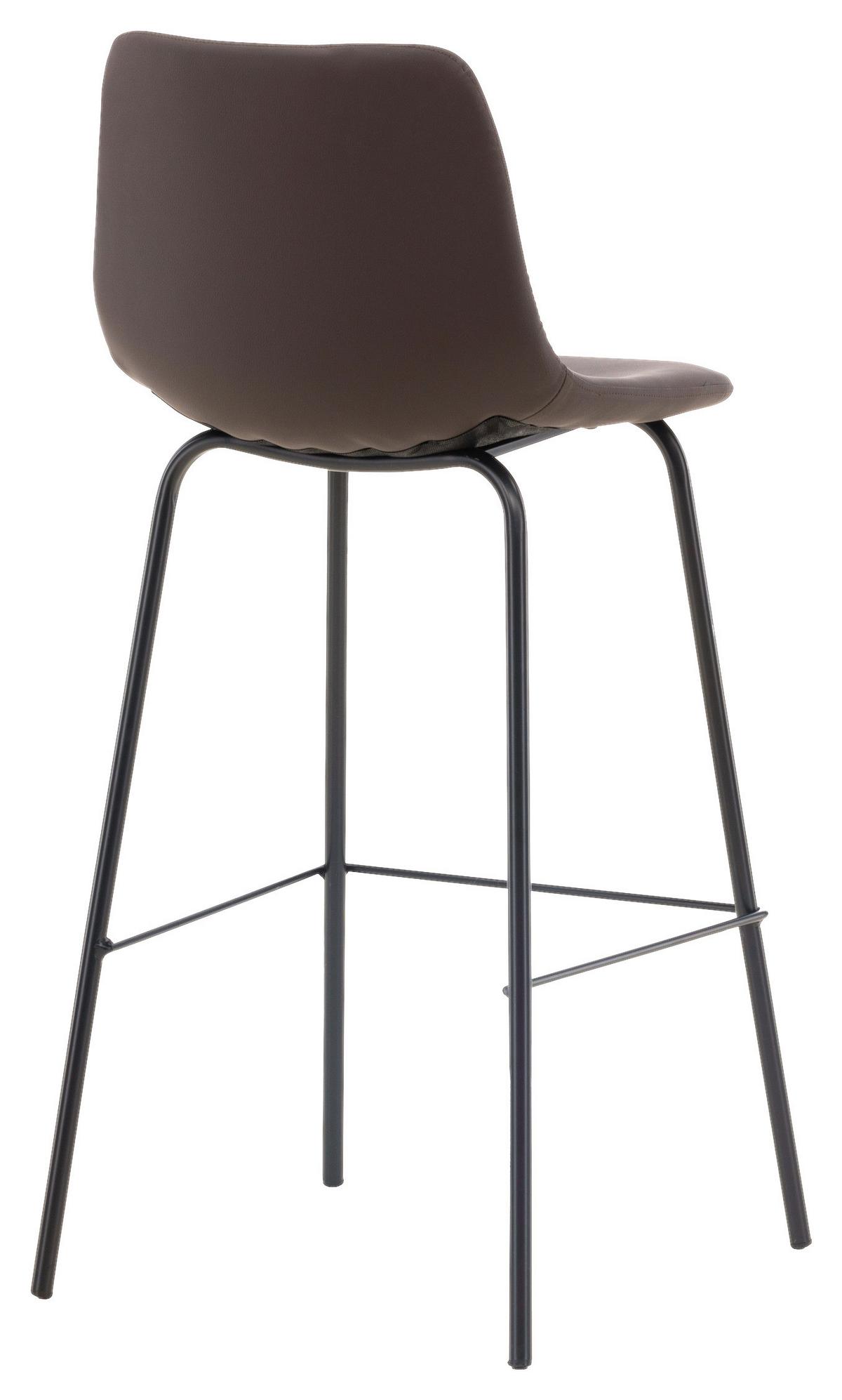Barhocker-set Alexi - Dunkelbraun/Schwarz, Design, Textil/Metall (47/103/48cm) - Livetastic