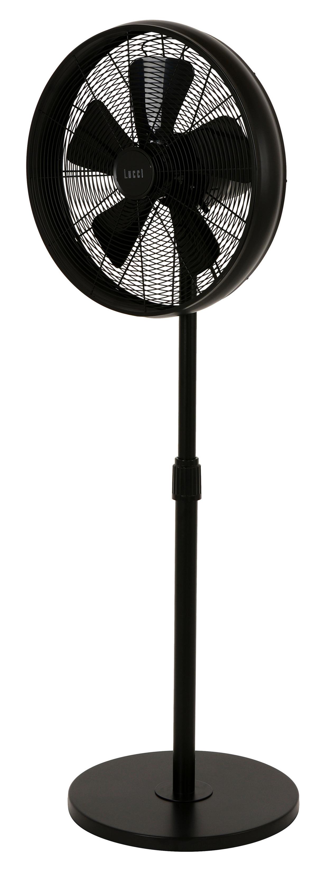 Standventilator 50 Watt Pedestal H: 150 Cm - Schwarz, Basics, Metall (41/150/41cm)