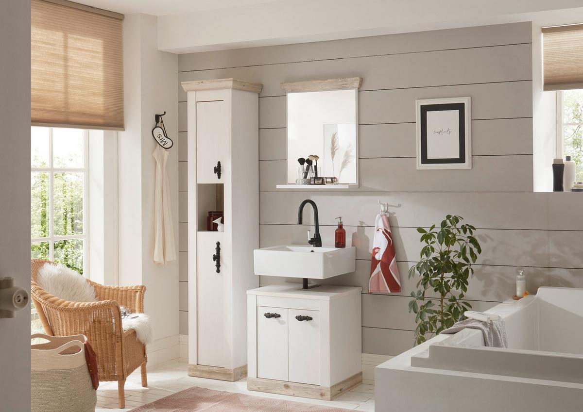 Badezimmer Florenz Pinienfarben B: 122cm - Pinienfarben, Design, Holzwerkstoff (122/200/46cm) - MID.YOU