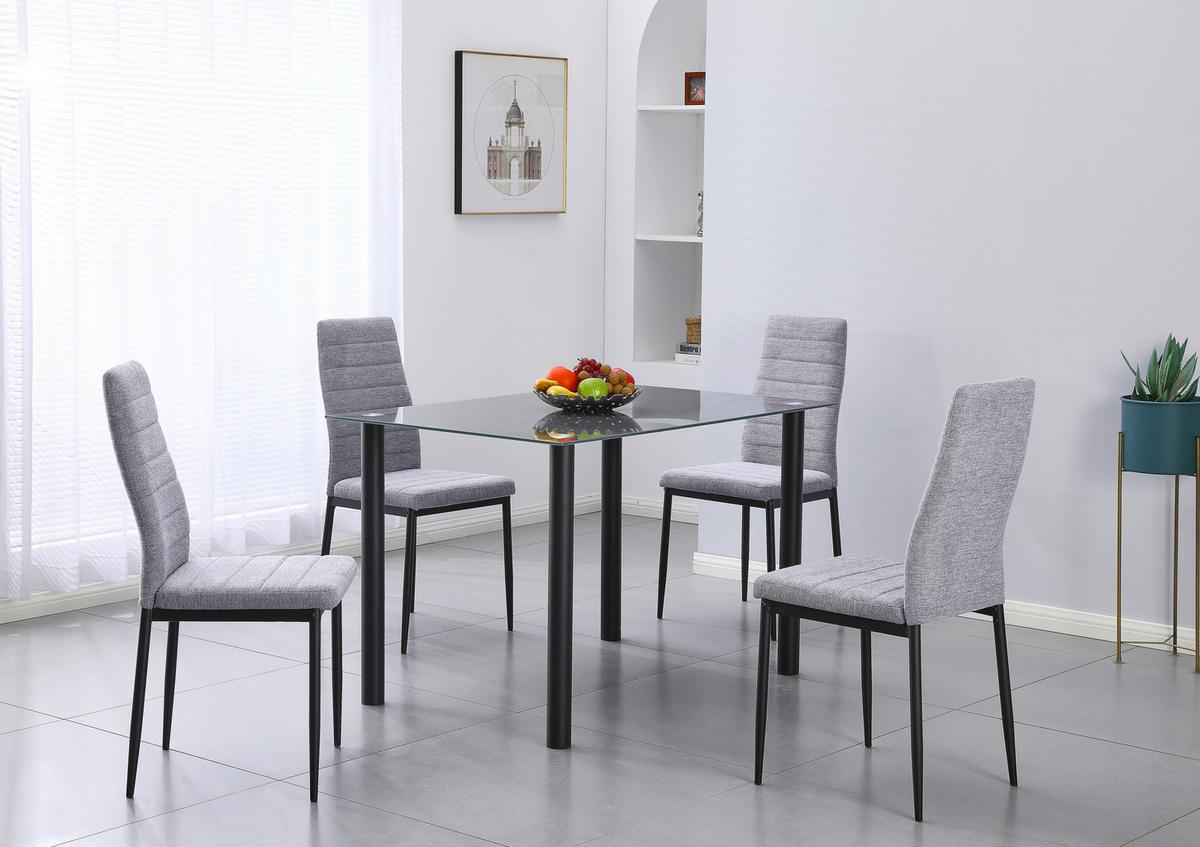 JÍDELNÍ SET WELS 1 *CENOVÝ TRHÁK* - šedá/černá, Konvenční, kov/textil (120/75/80cm) - Based