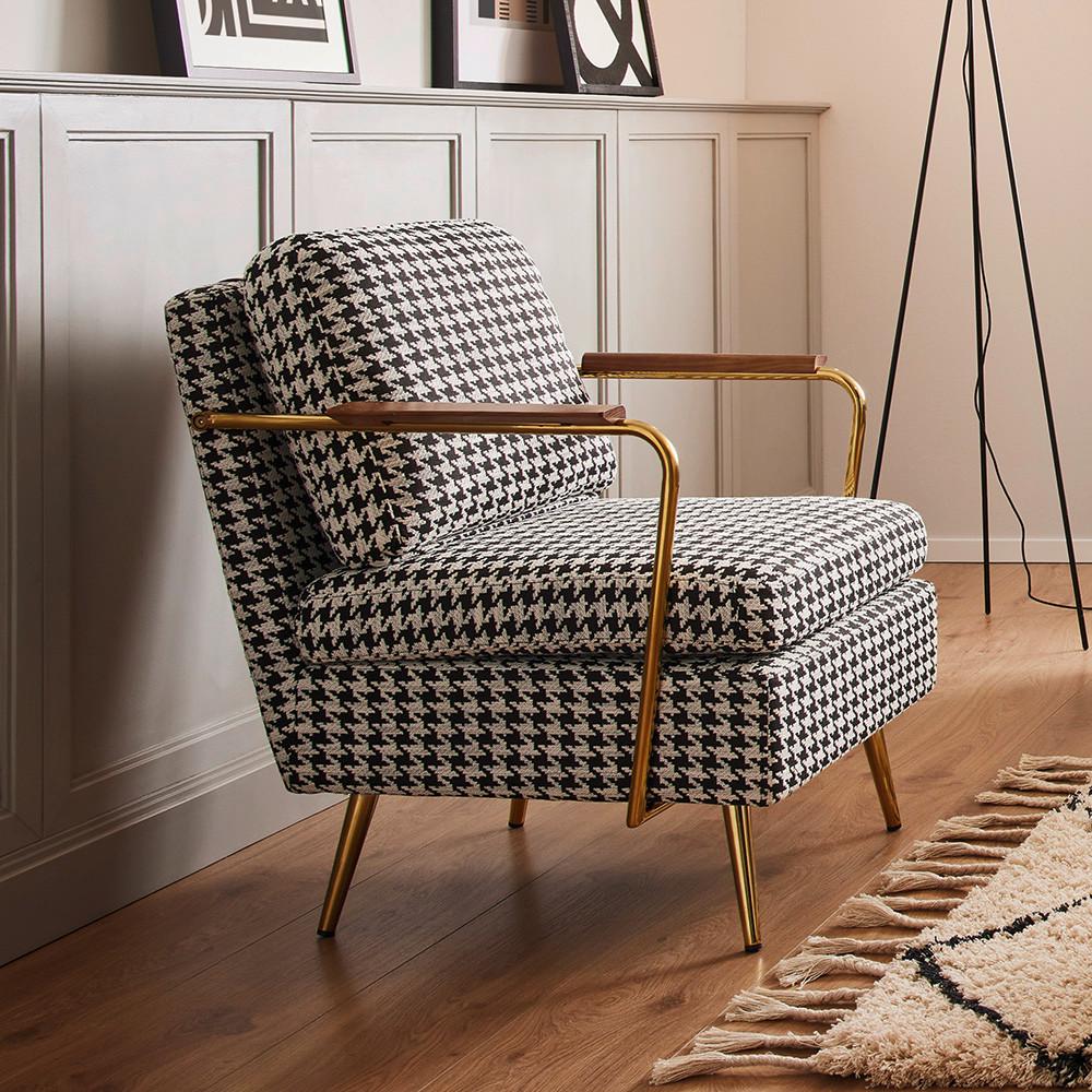 Kreslo V Retro Dizajne Vivien Čierno-Biele