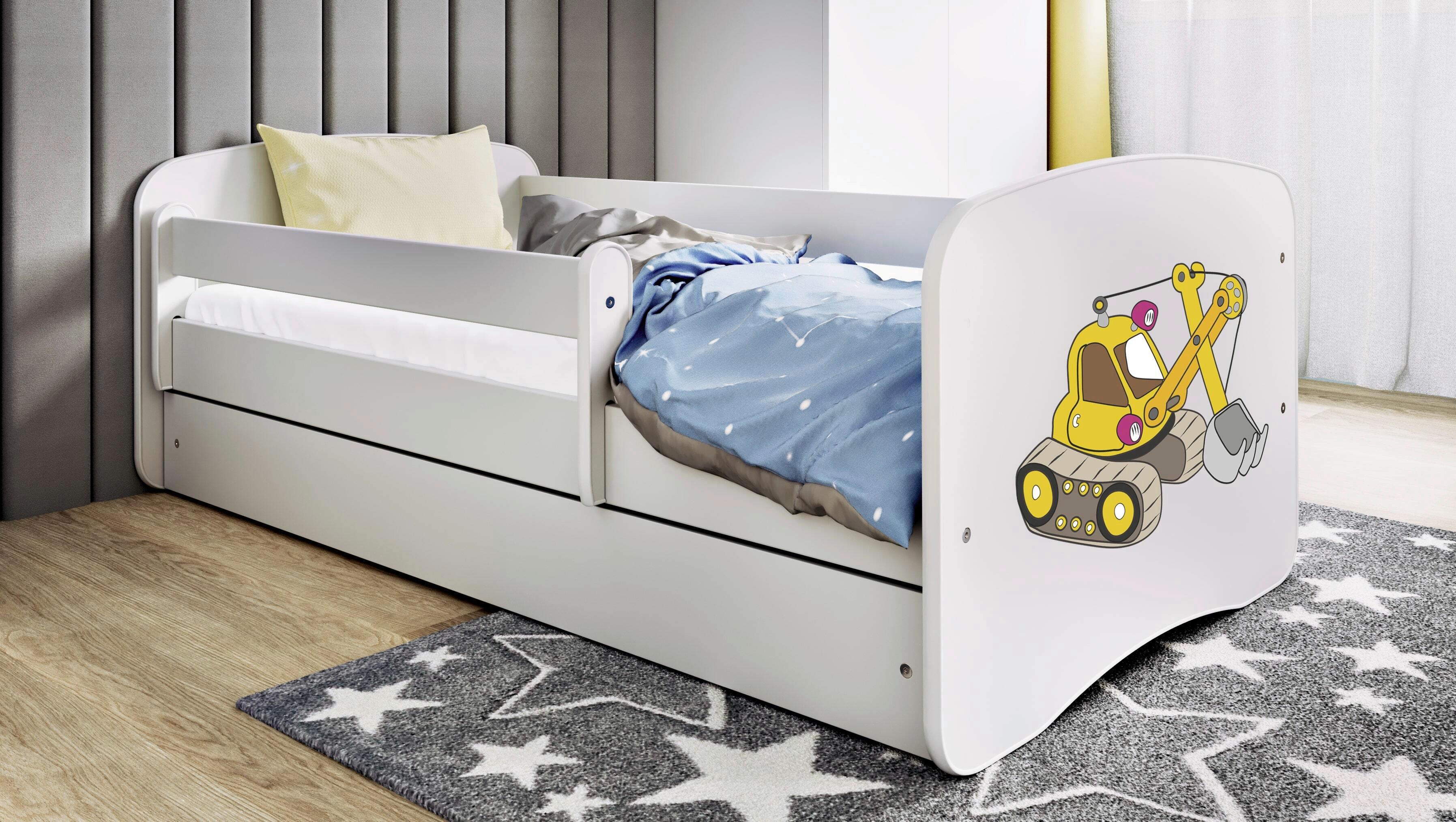 Kinder-/Juniorbett Babydreams Inkl. Matratze 80x160 - Birkefarben/Weiß, MODERN, Holz/Holzwerkstoff (80/160cm) - MID.YOU