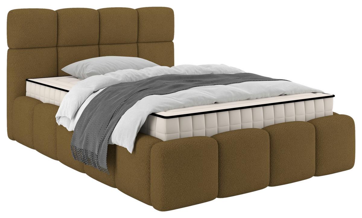 Polsterbett Cloudy M. Matratze Braun, Lf: 140x200 Cm - Braun/Grau, Trend, Holz/Holzwerkstoff (140/200cm) - Luca Bessoni