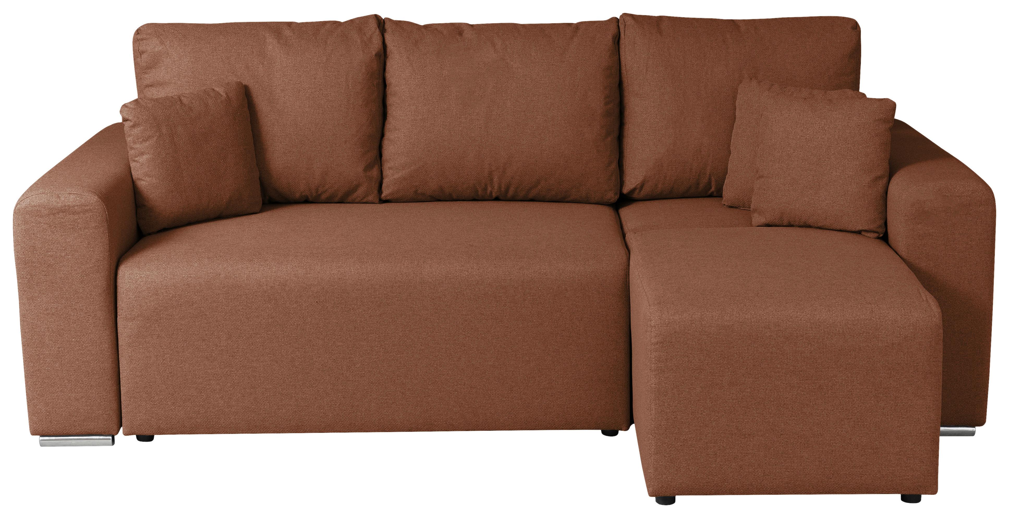 Ecksofa mit Schlaffunktion + Bettkasten 240x153 cm - Chromfarben/Schwarz, Basics, Textil (240/153cm) - P & B