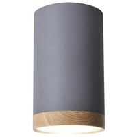 LED-Deckenleuchte Ø 8,8 cm 1-Flammig, Grau/Wood - Design, Metall (8.8/8.8/15cm)