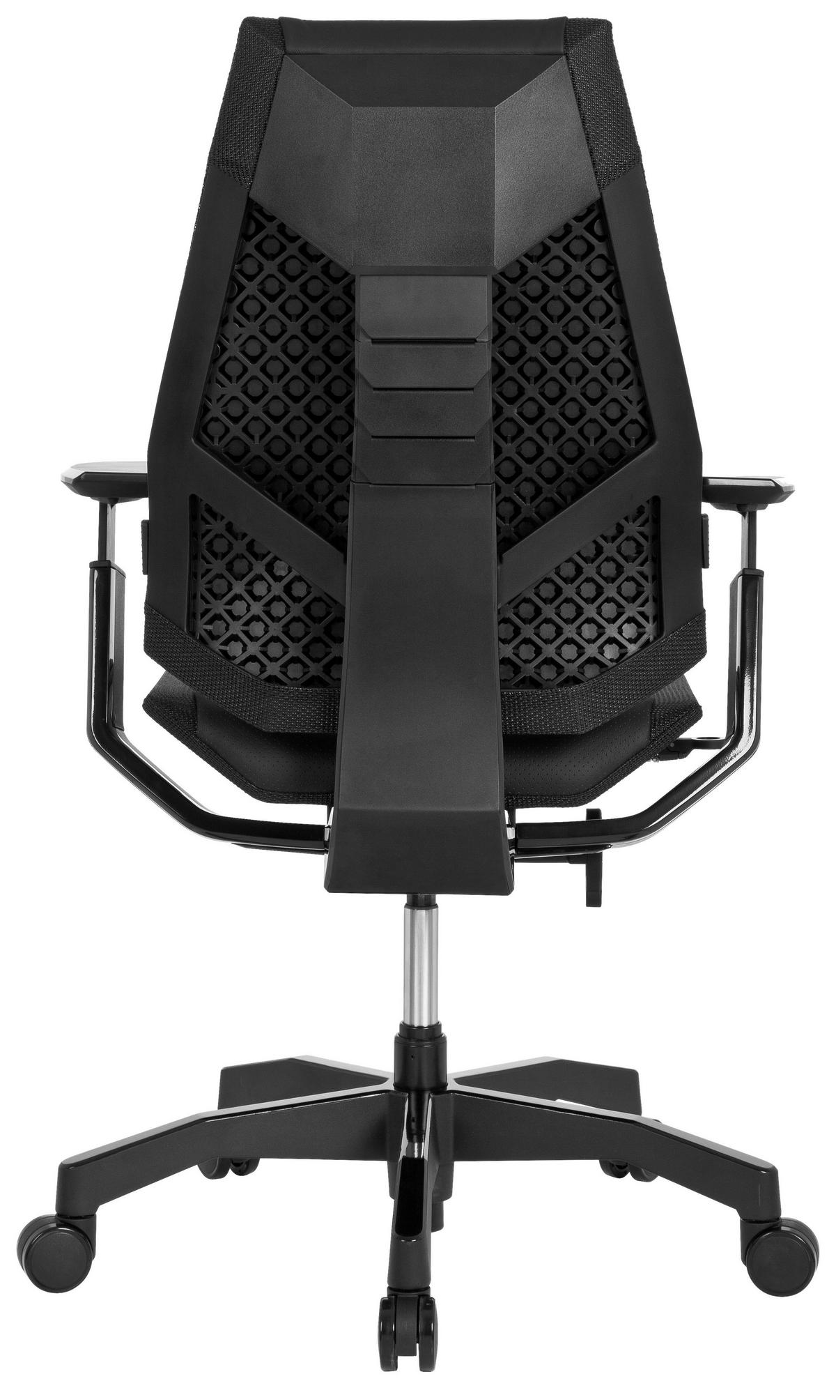 Drehstuhl Genidia Black höhenverstellbar Schwarz - Schwarz, MODERN, Leder/Kunststoff (57/119/46cm) - MID.YOU