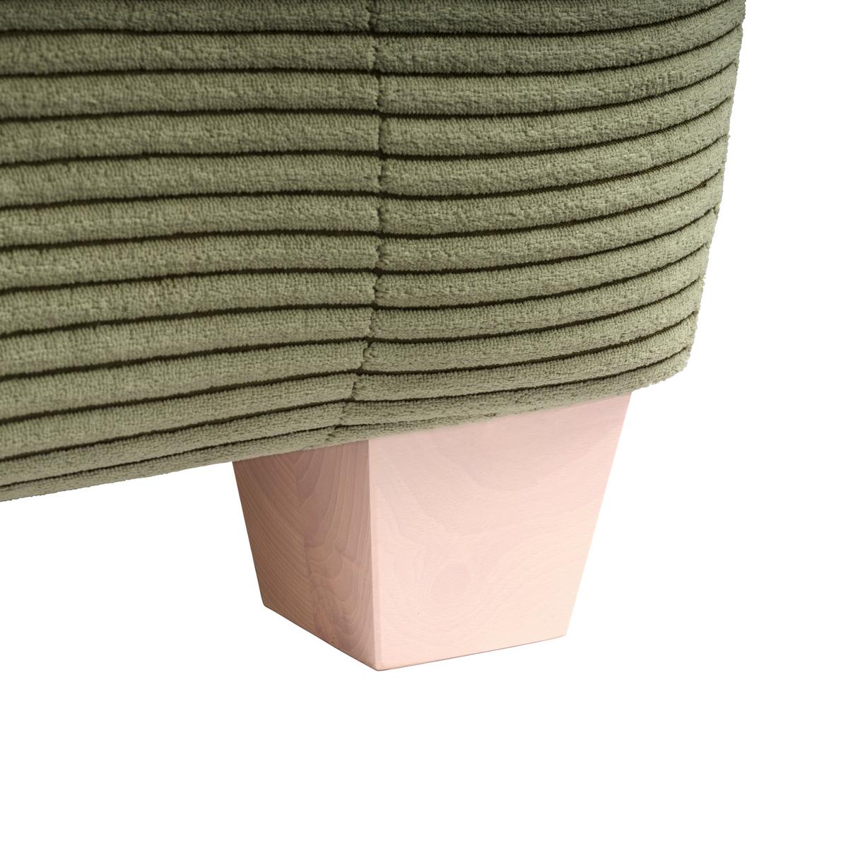 Trojmiestna pohovka DEVADO, zelený menčester - zelená/prírodná farba, drevo/textil (216/70-85/95cm) - Mömax