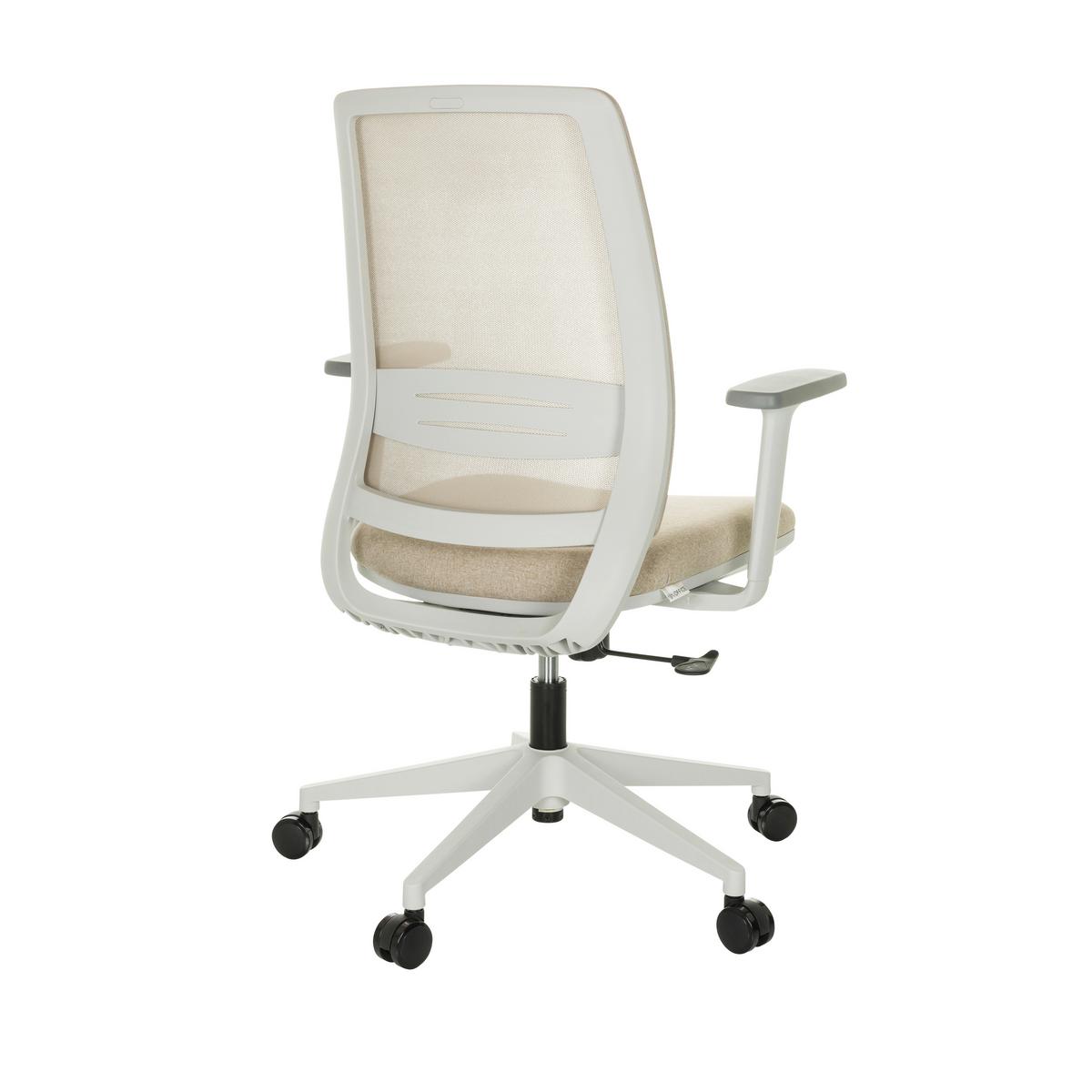 Drehstuhl Profondo Eco W - Beige/Weiß, Basics, Kunststoff/Textil (68/98,5-108,5/56cm) - MID.YOU