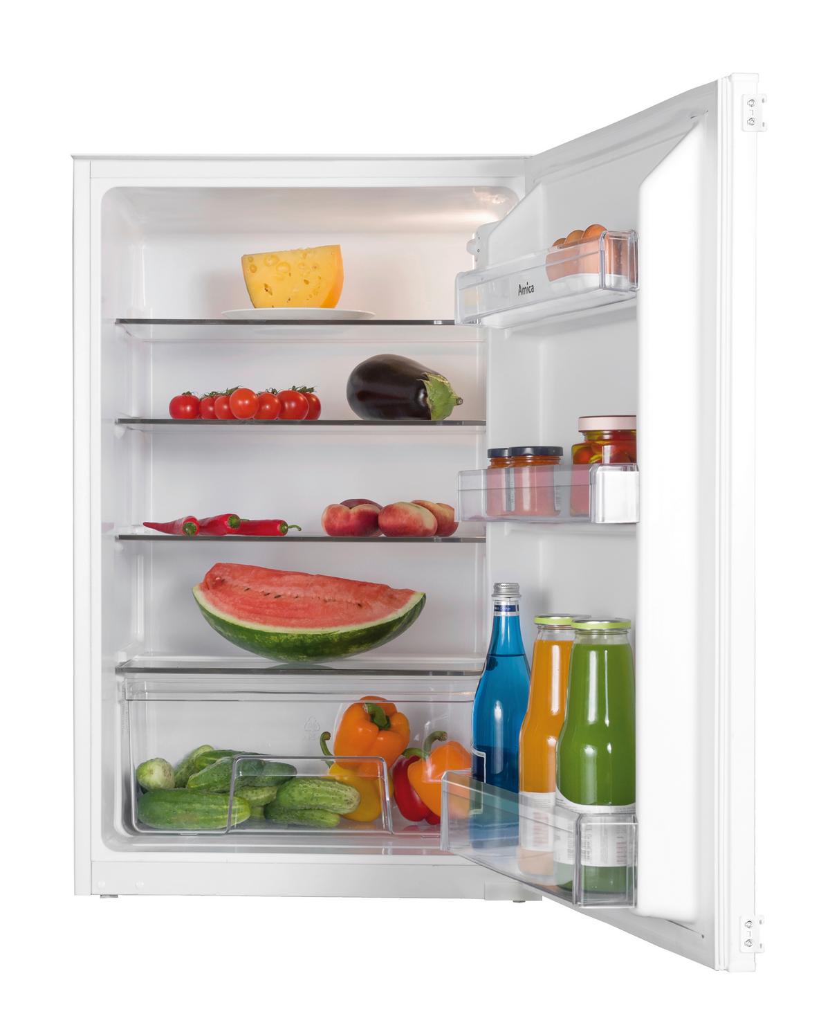 Einbaukühlschrank H: 87,3 Cm 134 L - Weiß, Basics, Glas/Metall (54/87,1/54cm) - Amica