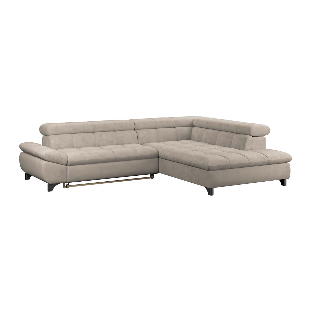 Ecksofa Gemini Naturfarben, B: 312cm - Chromfarben/Naturfarben, KONVENTIONELL, Textil (312/234cm)