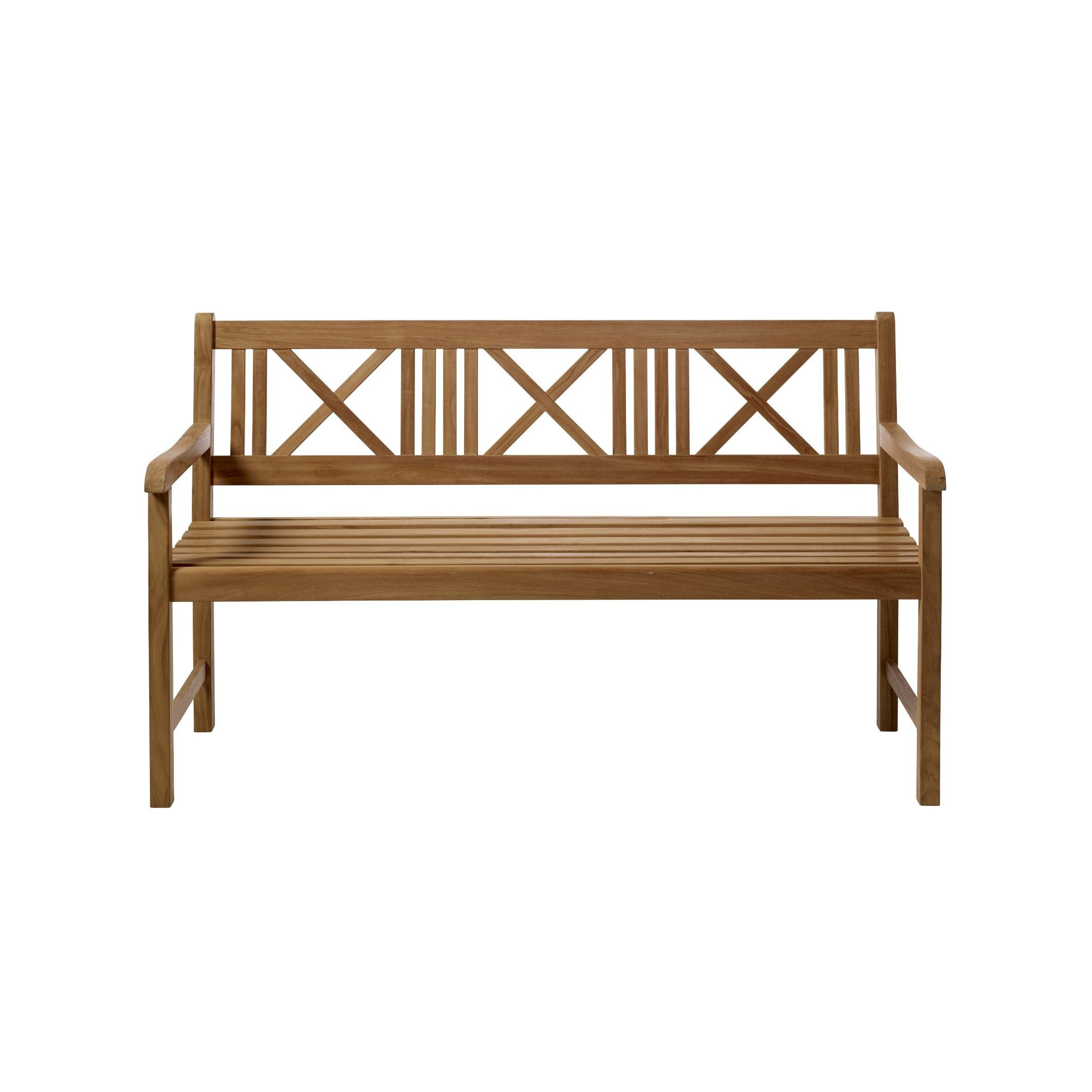 Gartenbank Holz Rosenborg 3-Sitzer - Naturfarben/Teakfarben, Natur, Holz (58/89/150cm) - Gardenson