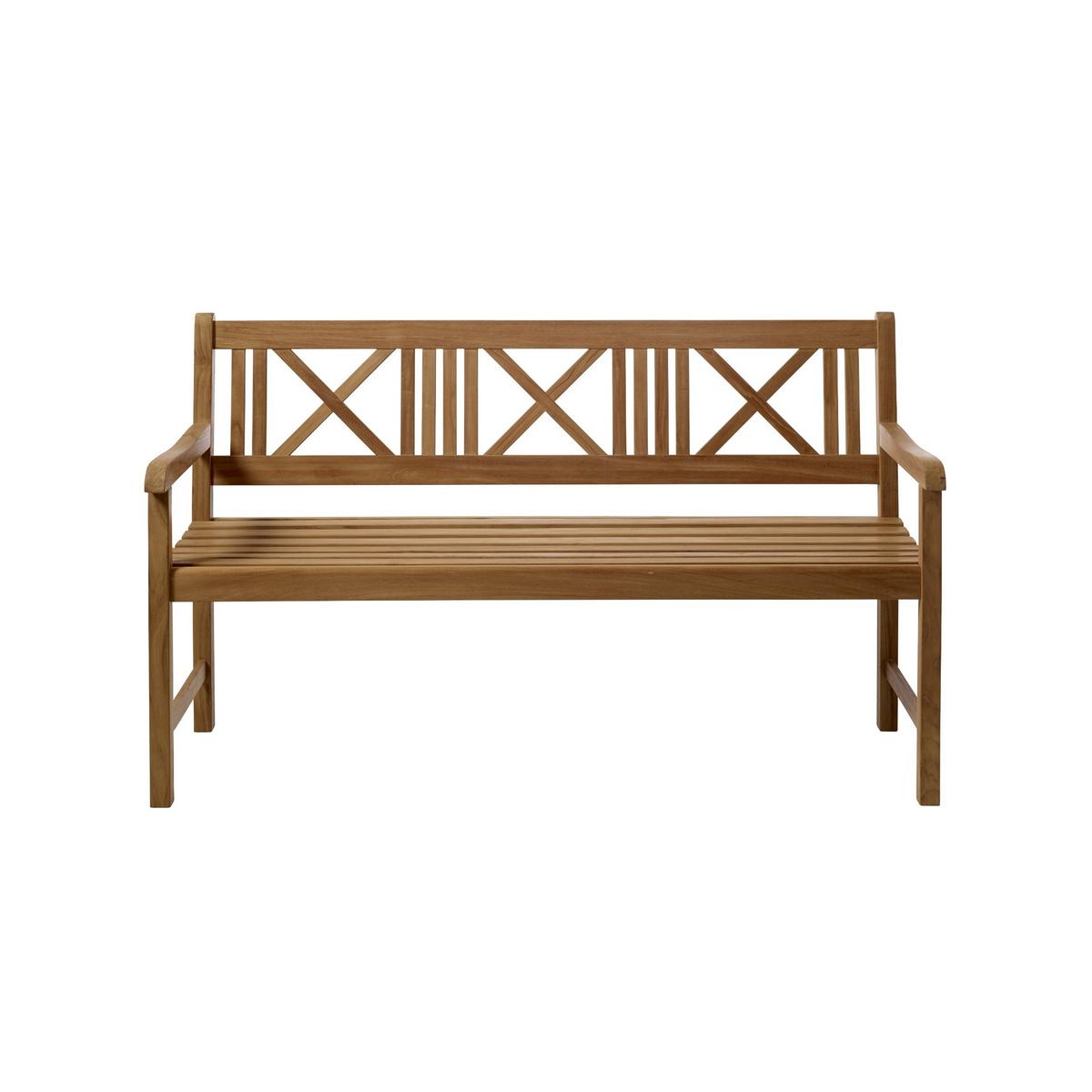 Gartenbank Holz Rosenborg 3-Sitzer - Naturfarben/Teakfarben, Natur, Holz (58/89/150cm) - Gardenson