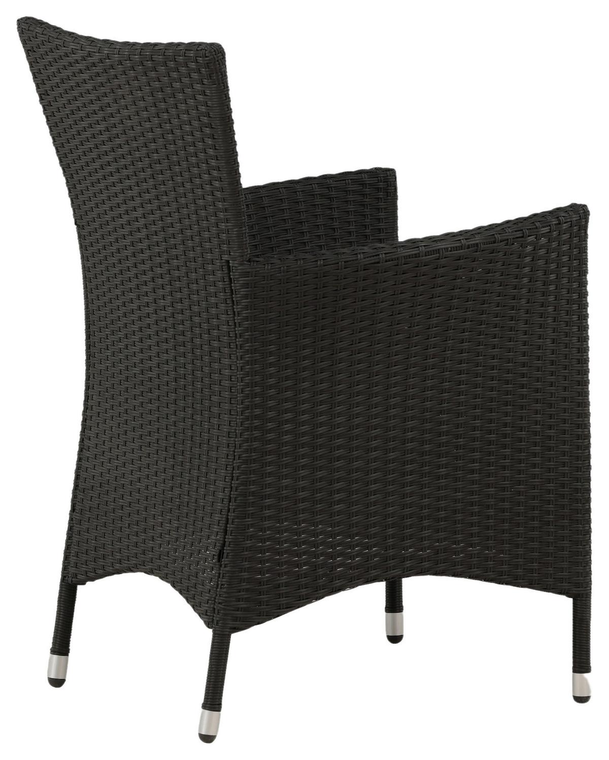 Gartensessel Stapelbar Knick 2er-Set Kunststoff/metall - Silberfarben/Schwarz, KONVENTIONELL, Kunststoff/Metall (60/88/60cm) - Gardenson