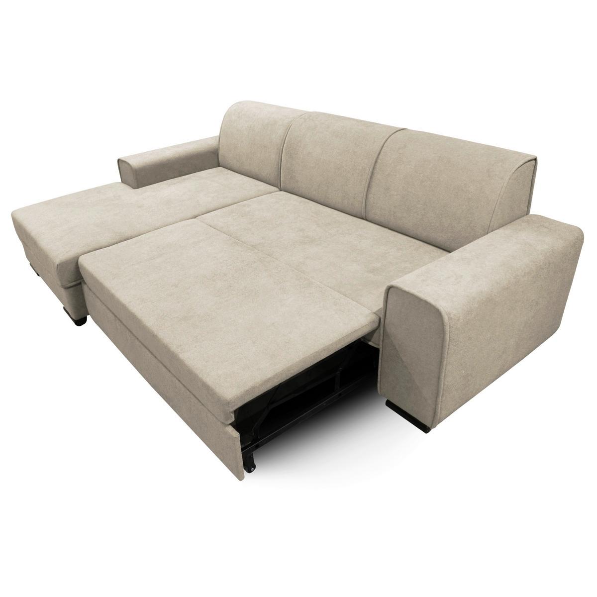 Ecksofa Classic Beige 175x270 cm - Beige/Schwarz, Design, Textil (175/270cm) - MID.YOU