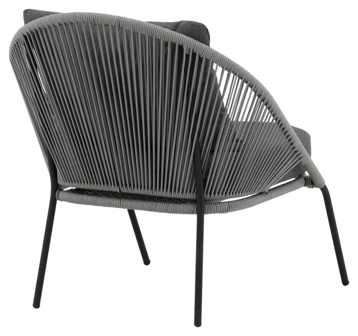 Loungesessel Lindos - Schwarz/Grau, KONVENTIONELL, Kunststoff/Metall (73/78/85cm) - Gardenson