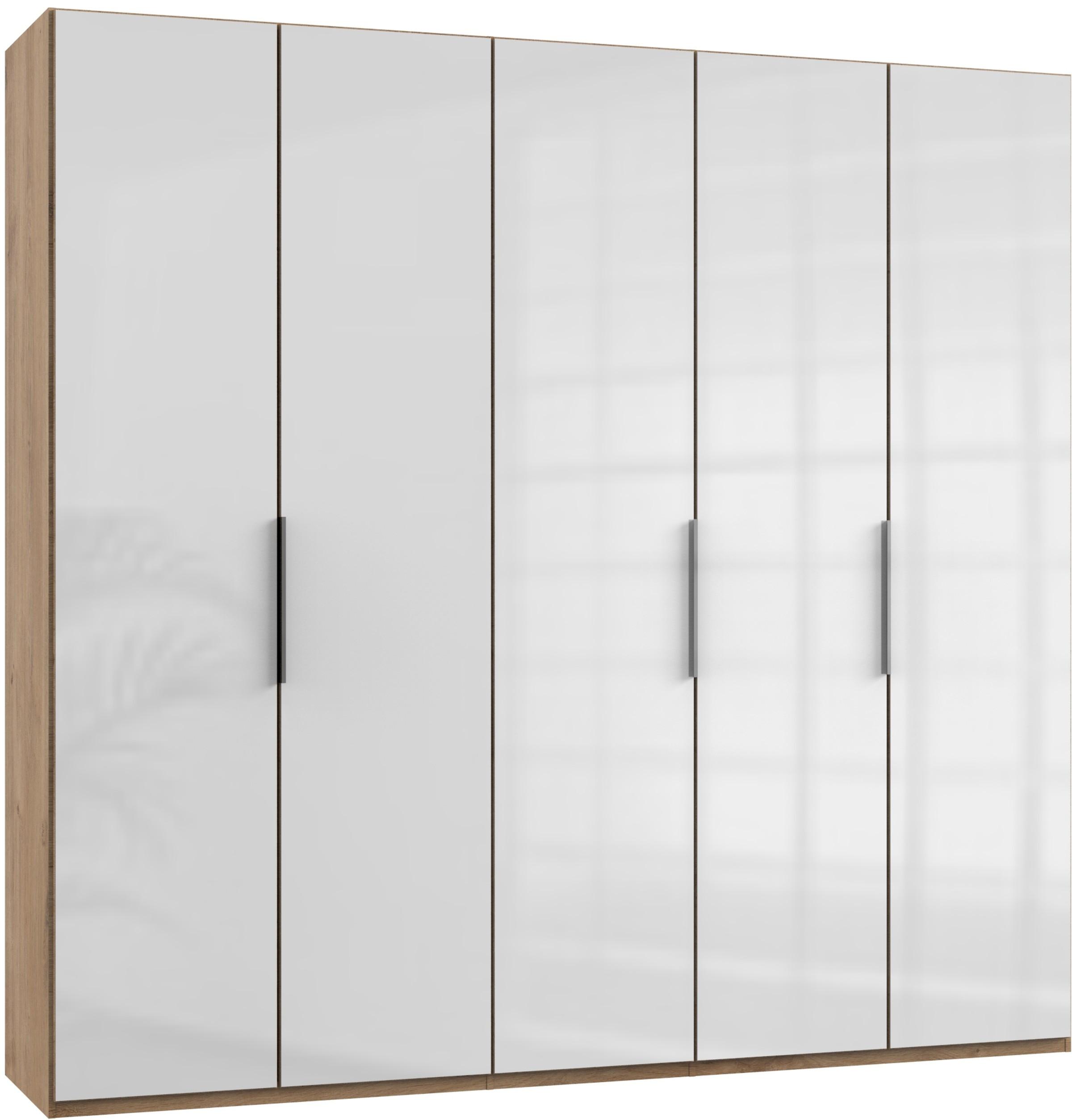 Drehtürenschrank 250 Cm Level 36c Weiß/eiche Dekor - Eichefarben/Weiß, MODERN, Glas/Holzwerkstoff (250/236/58cm) - MID.YOU