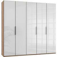 Drehtürenschrank 250 Cm Level 36c Weiß/eiche Dekor - Eichefarben/Weiß, MODERN, Glas/Holzwerkstoff (250/236/58cm) - MID.YOU