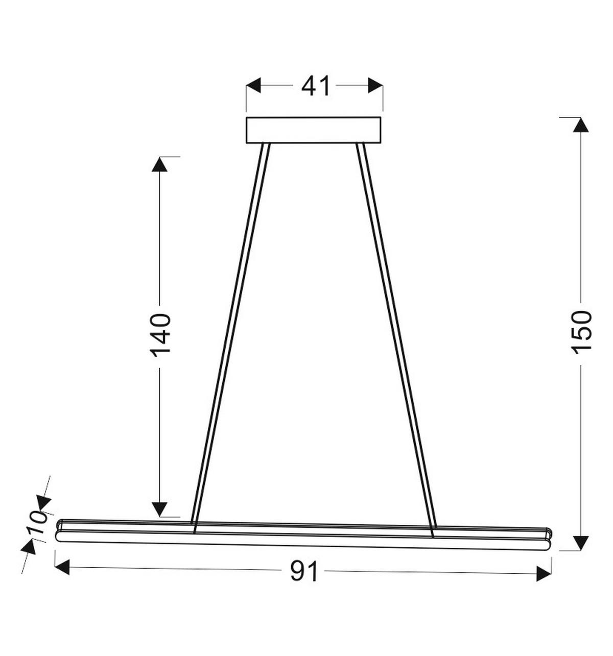 LED-Pendelleuchte A0010-311 Coconut - Hellbraun, Design, Metall (91/10/150cm)