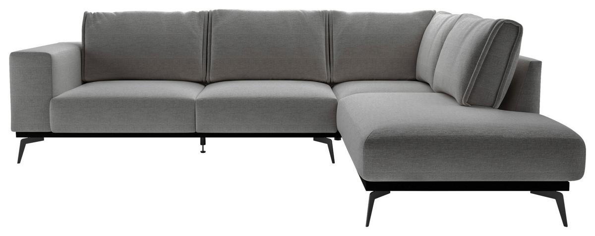 Sedacia súprava ISOLDE, pravá, tmavosivá - čierna/tmavosivá, Design, kov/drevo (293/200cm) - MID.YOU