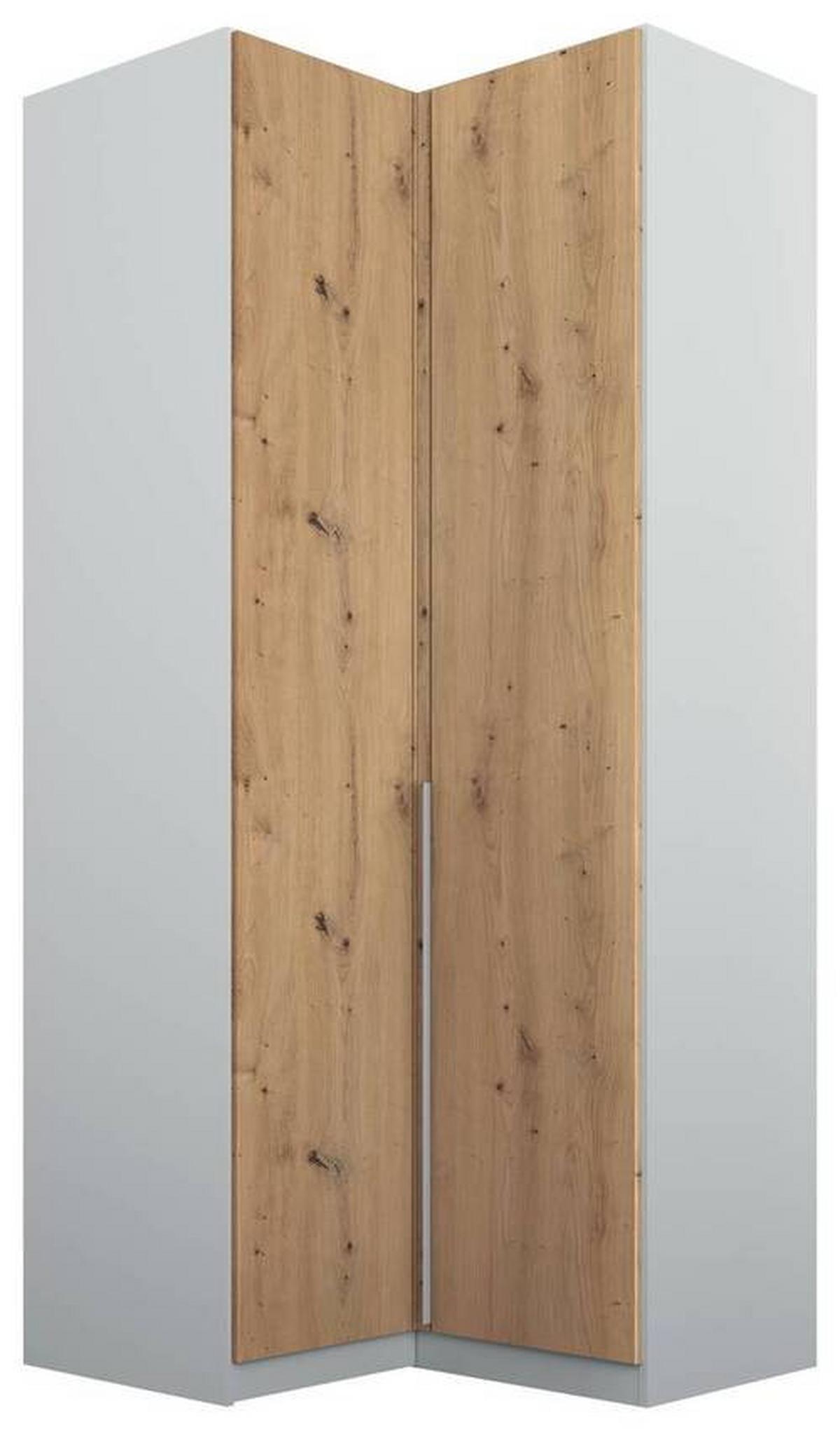 Eckschrank 100 cm Alabama Extra Hellgrau - Hellgrau/Eiche Artisan, MODERN, Holzwerkstoff (100/229/102cm)
