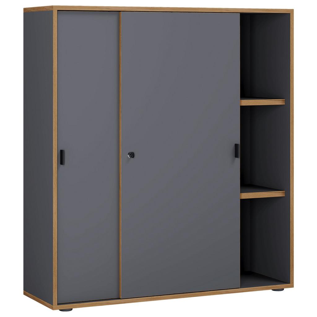 Aktenschrank Salia Anthrazit, Honigeiche B:100 Cm