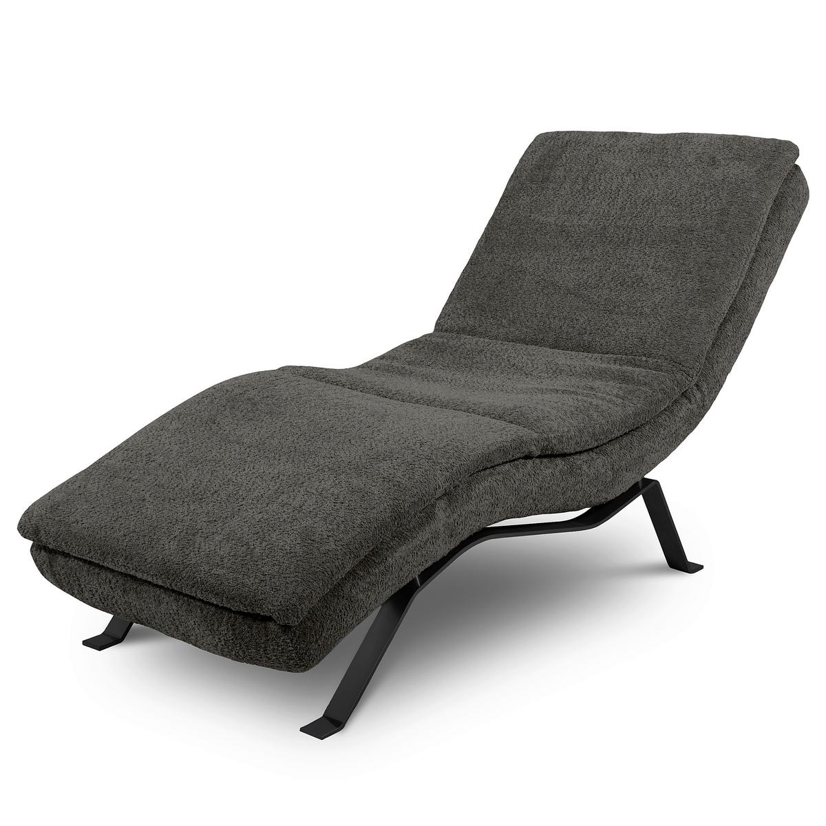 Relaxliege Black Anthrazit, B: 65cm - Anthrazit/Schwarz, Design, Leder (65/95/171cm) - Celina Home