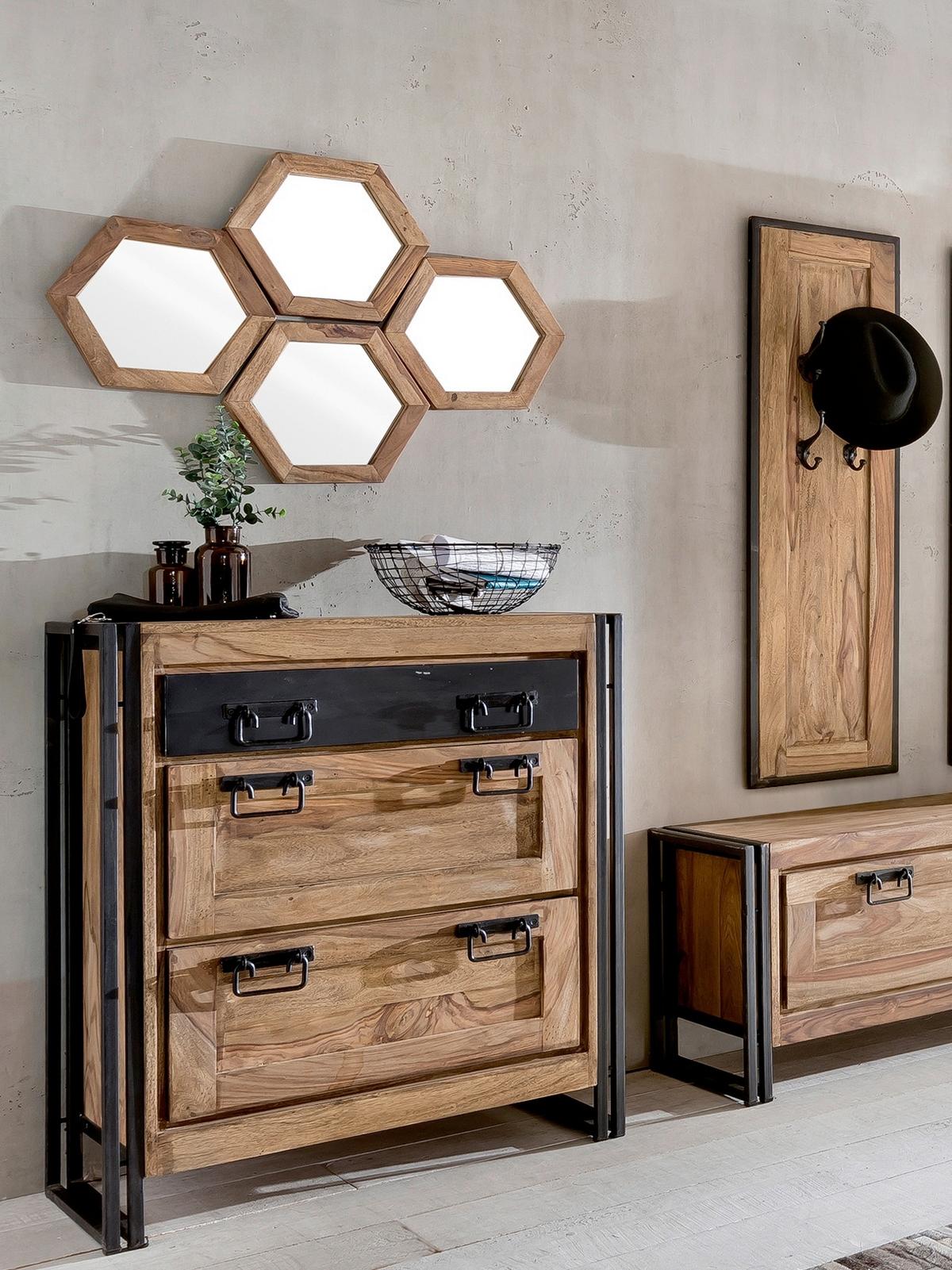 SPIEGEL Naturfarben B: 35cm - Naturfarben, Design, Glas/Holz (35/35/4cm) - MID.YOU