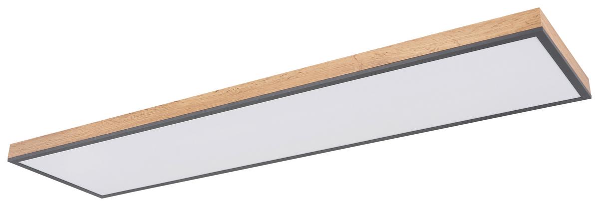 LED-Deckenleuchte Doro L: 120 cm - Opal/Graphitfarben, Basics, Kunststoff/Metall (120/30/6,5cm) - Globo