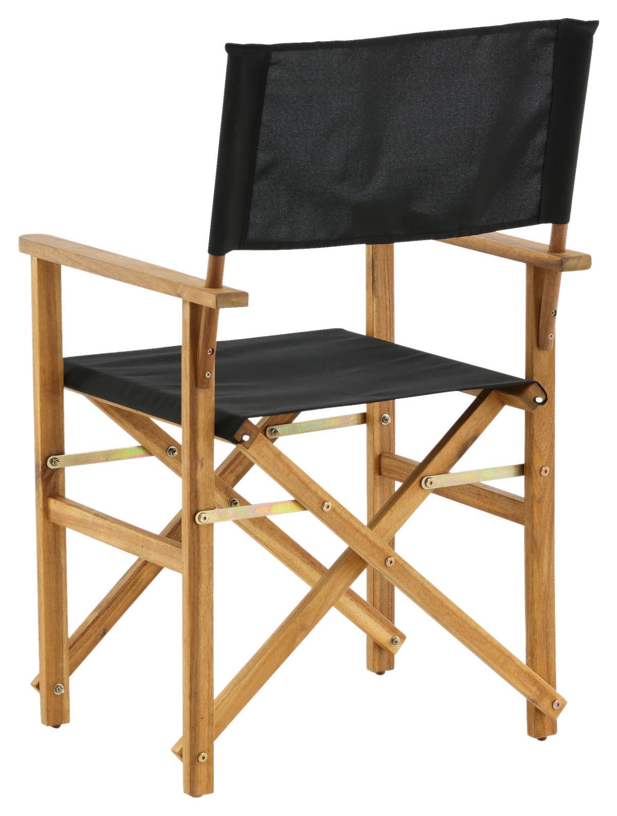 Klappstuhl Marion - Schwarz/Akaziefarben, KONVENTIONELL, Holz/Textil (53/90/55cm) - Gardenson