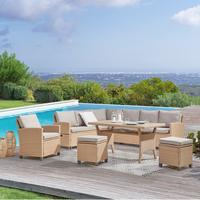 Lounge-garnitúra Porto-Multi - világosbarna/szürke, Modern, műanyag/textil (190/237cm) - Beldano