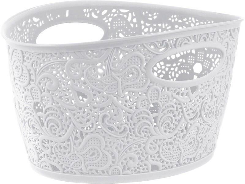 Kosár Victoria - fehér, műanyag (21/16/29cm)
