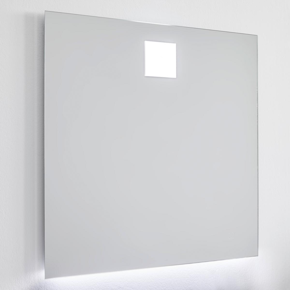 Skříňka s umyvadlem a LED zrcadlem MATTEO - bílá/černá, Moderní, kompozitní dřevo/keramika (76/50/46,5cm) - Livetastic